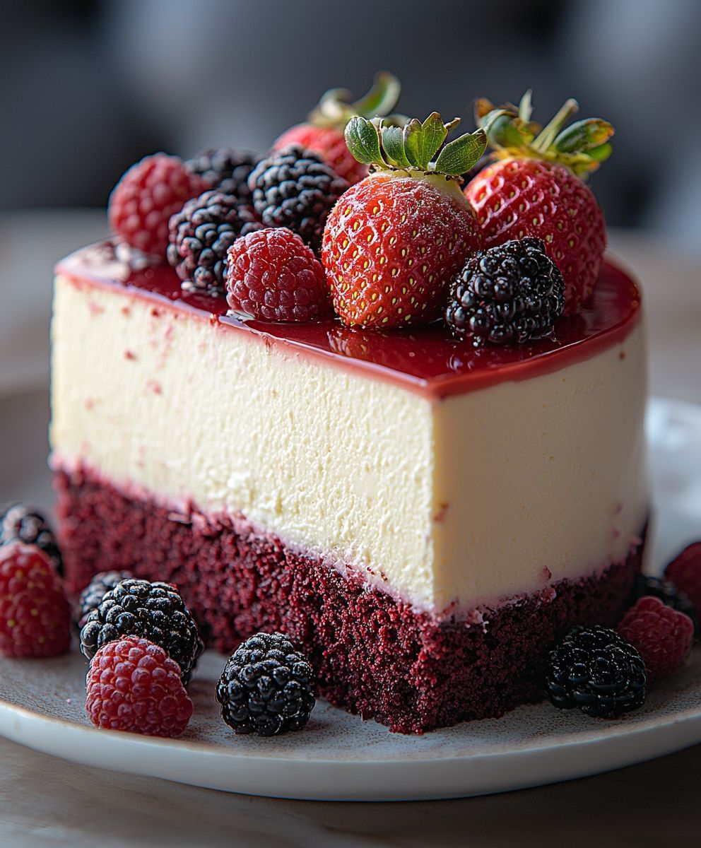 Red Velvet Strawberry Cheesecake