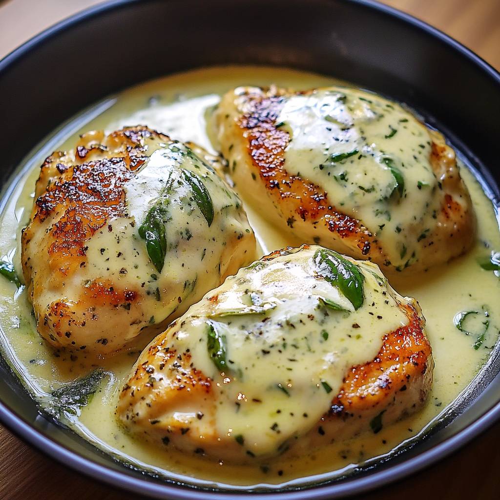 Basil Cream Mozzarella Chicken