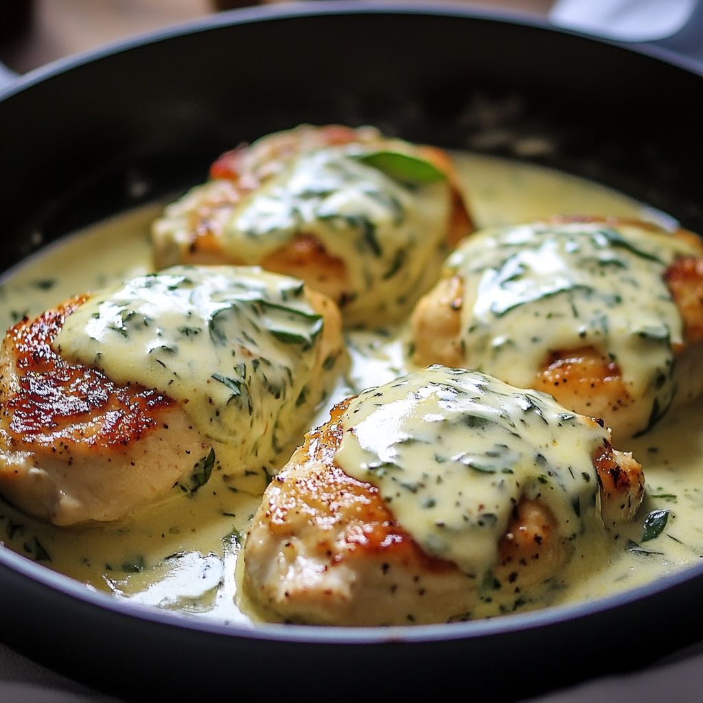 Basil Cream Mozzarella Chicken